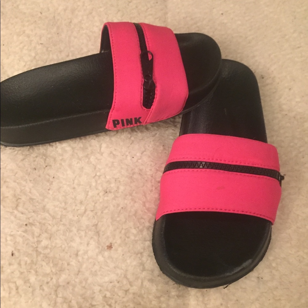 Victoria Secret slide on sandals size small.